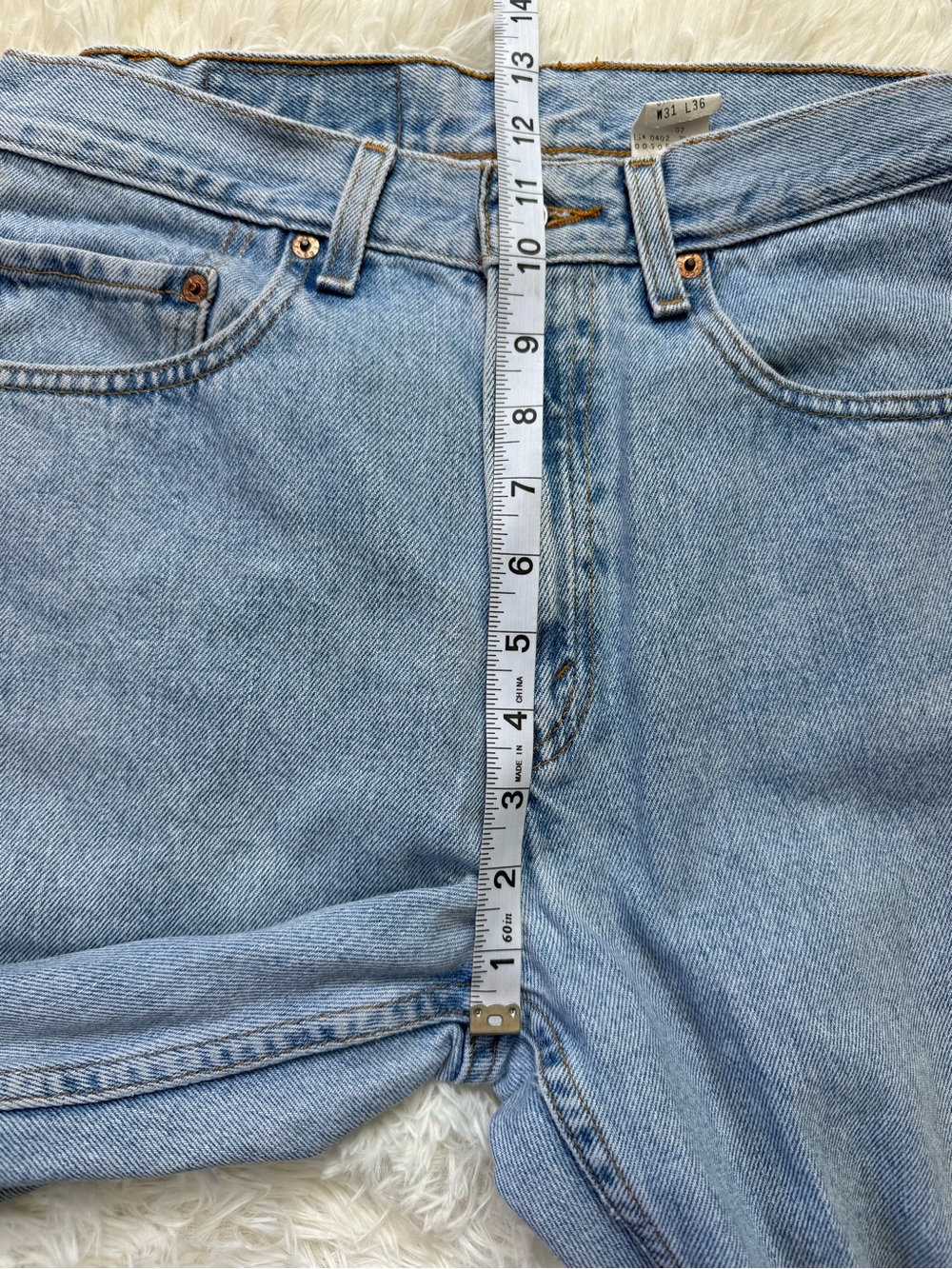 Vtg Levi’s 505 straight leg jeans 31x36 long inseam light wash 90s rigid denim - Picture 11 of 16